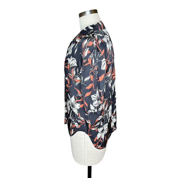 RAG & BONE Black White Mare Floral Button Down Shirt Women's Size XS FLAWED - Picture 2 of 9